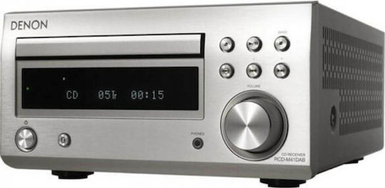 Denon Sistem audio 2 RCD-M41 DAB RCDM41DABSPEK 60W cu CD / Media digitale Player și Bluetooth Argintiu