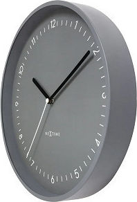 Nextime Αθόρυβο Ρολόι Τοίχου Μεταλλικό Γκρι Ø30cm