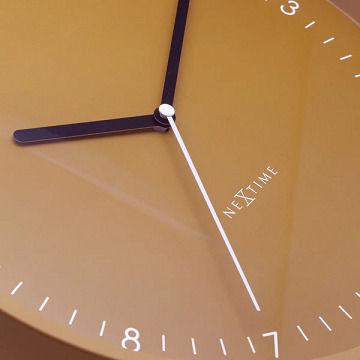 Nextime Leise Wanduhr Metallisch Gelb Ø30cm
