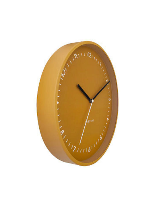 Nextime Leise Wanduhr Metallisch Gelb Ø30cm
