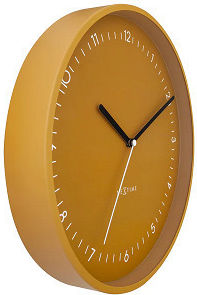 Nextime Leise Wanduhr Metallisch Gelb Ø30cm