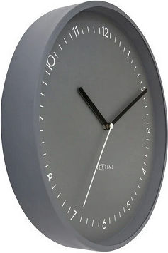 Nextime Αθόρυβο Ρολόι Τοίχου Μεταλλικό Γκρι Ø30cm