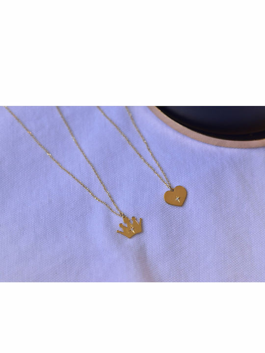 Ekan Charm mit Design Tiara aus Gold 14K mit Diamant