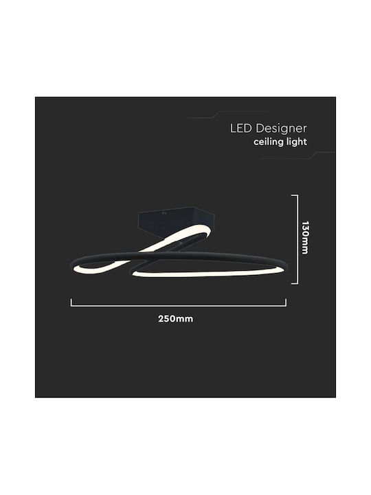 V-TAC Deckenleuchte 25cm Schwarz mit Integrierter LED