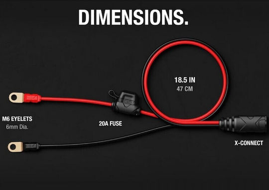 Noco X-Connect Eyelet Car Jump Starter Extension Cable Compatible with G1100 / G3500 / G7200 / G750 / Genius 1 / Genius 10 / Genius 2 / Genius 5