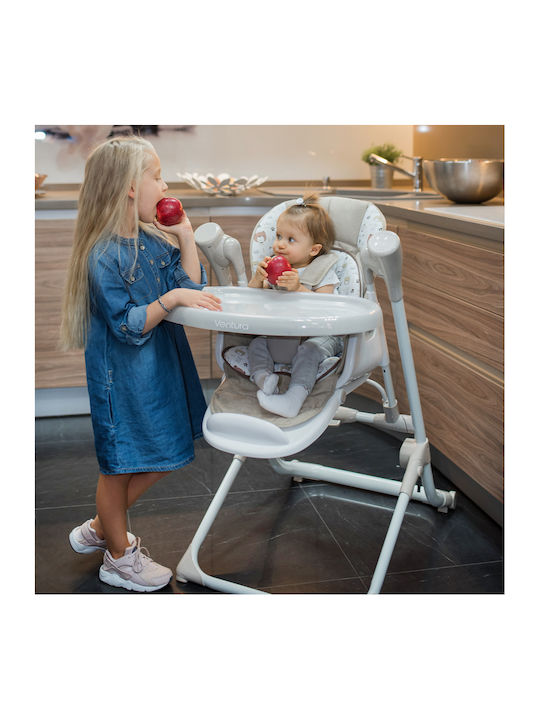 Lorelli Ventura Baby Hochstuhl 2 in 1 mit Höhenverstellbar Grau