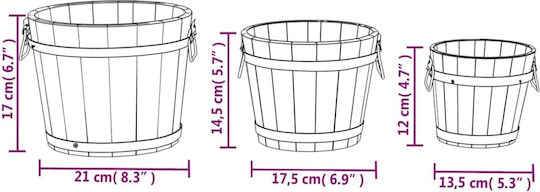 vidaXL Set 3 Jardiniere Din lemn Maro