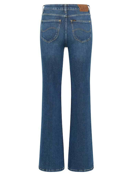 Lee Breese Women's Jean Trousers Flared in Slim Fit Blue Typhoon