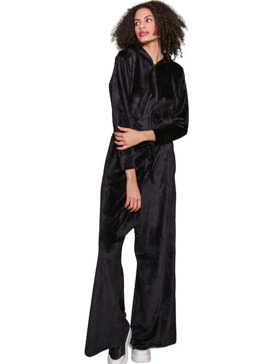 Short Women's Cardigan with Zipper Black