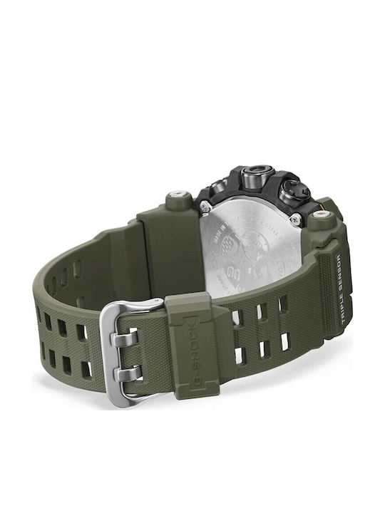 Casio G-shock Digital Men's Watch 53mm Solar with Green Rubber Strap