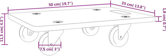 vidaXL Mobile Basis for Load Weight up to 250kg in Gray Color