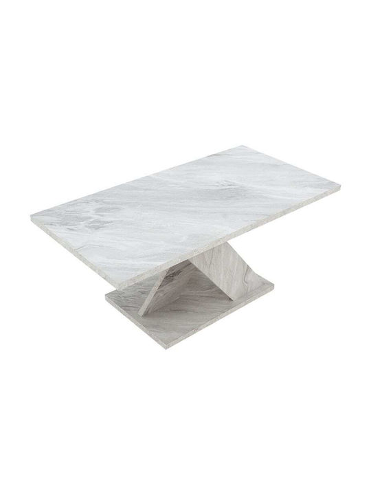 Rectangular Coffee Table Solange Wooden White L110xW55xH47.5cm.