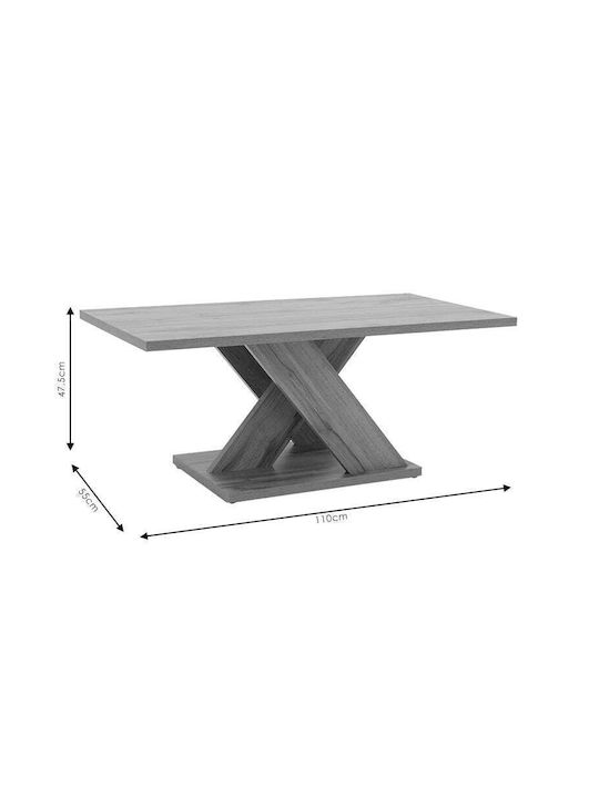 Rectangular Coffee Table Solange Wooden White L110xW55xH47.5cm.