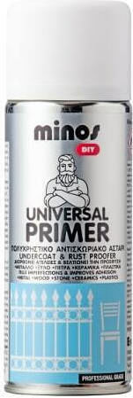 Minos Spray Σπρέι Αστάρι Universal Primer με Μεταλλικό Εφέ Γκρι 400ml