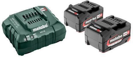 Metabo Set 2 Tool Batteries Lithium 18V Capacity 4Ah with Charger