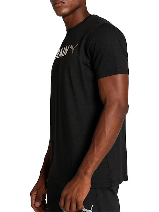 PUMA Herrenblusen Kurzarm T-Shirt Schwarz PUMA Herrenblusen Kurzarm T-Shirt Schwarz