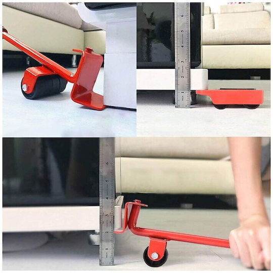 Sistem de Transport pentru Mobilă pentru o Încărcătură cu Greutate de până la 600kg în Culorea Roșu
