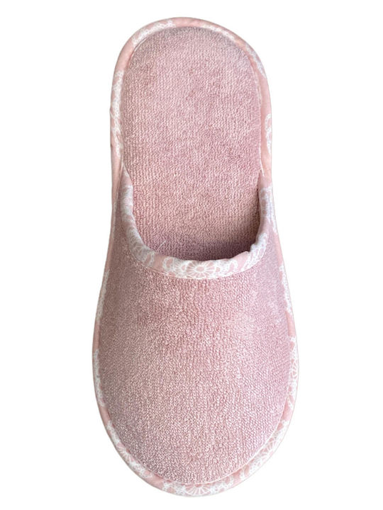 Amaryllis Slippers Πετσετέ Χειμερινές Γυναικείες Παντόφλες σε Ροζ Χρώμα