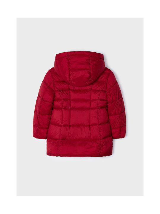 Mayoral Kids Casual Jacket Long with Hood Red