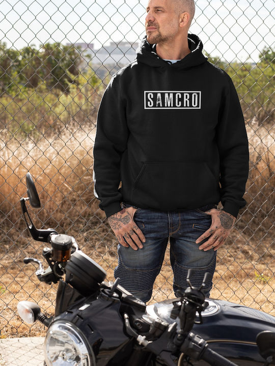 Softworld Sons Of Anarchy Samcro Φούτερ με Κουκούλα Sons of Anarchy Μαύρο