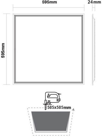 Aca Χωνευτό LED Panel 30W 59.5x59.5εκ. Aca Χωνευτό LED Panel 30W 59.5x59.5εκ.