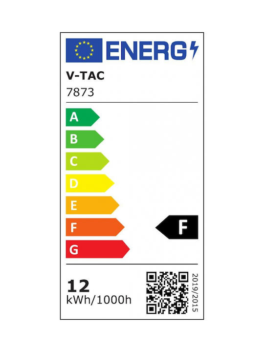 V-TAC Round Outdoor LED Panel 12W with Warm White Light 3000K 16.74cm