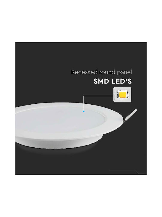 V-TAC Round Outdoor LED Panel 12W with Warm White Light 3000K 16.74cm