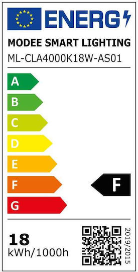 Modee Lighting Πλαφονιέρα Οροφής 30εκ. Λευκή με Ενσωματωμένο LED