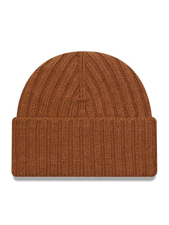 New Era Short Beanie Unisex Σκούφος με Rib Πλέξη σε Καφέ χρώμα