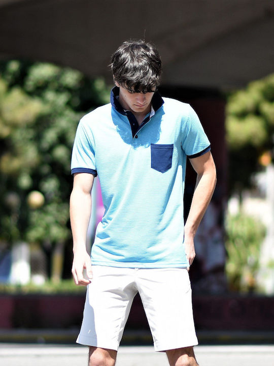 Polo Short Sleeve Blouse Light Blue