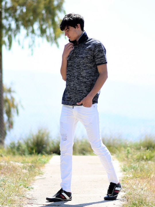 Polo Kurzarmbluse Gray