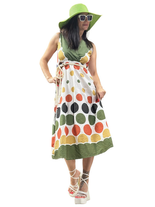 Summer Midi Dress Khaki