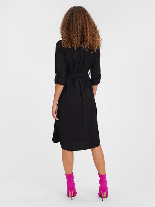 Vero Moda Midi Shirt Dress Dress Black