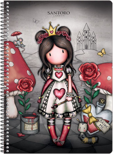 Graffiti Spiral Notebook Ruled B5 2 Subjects Gorjuss 1pcs (Μiscellaneous Designs)