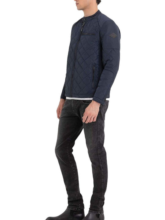 Replay Herren Winter Jacke Lässig Blau