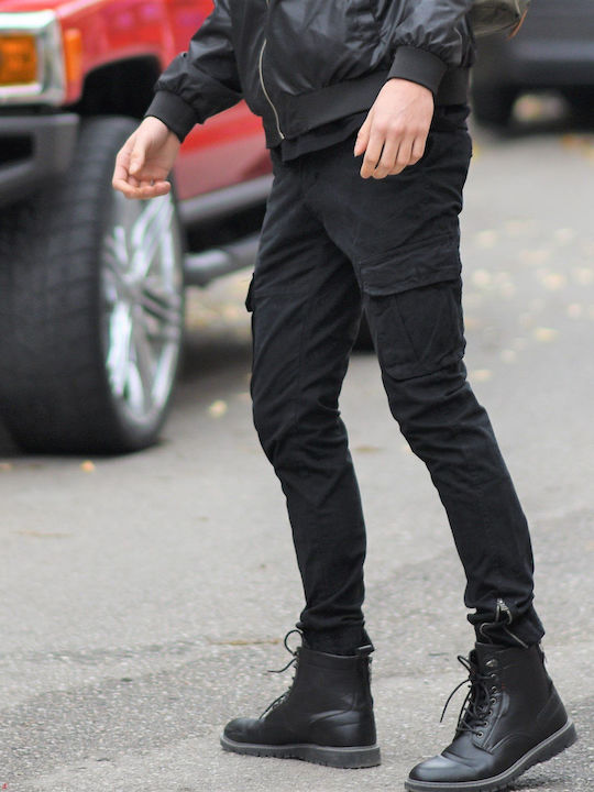Trousers Cargo in Slim Fit Black