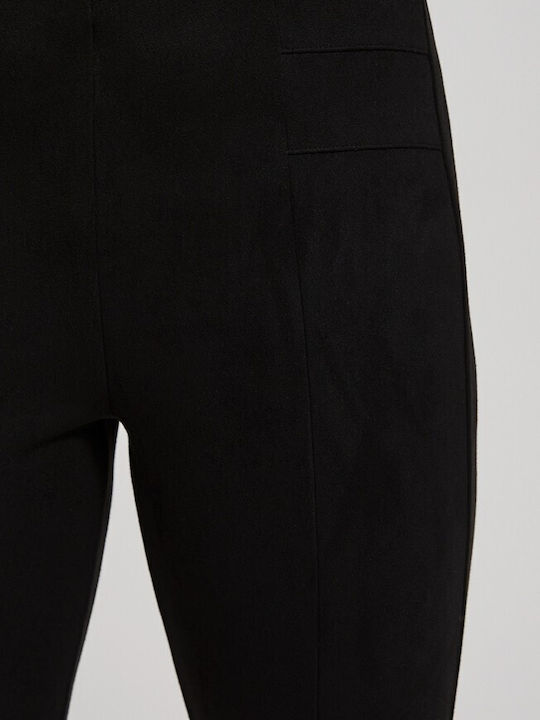 Make your image Women's Fabric Trousers in Straight Line Black