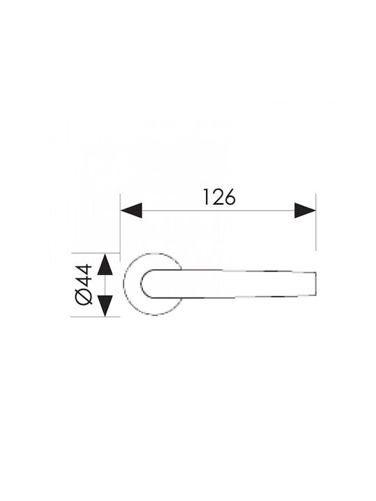 Zogometal Lever Front Door with Rosette Right 302 302 with Rosette Black