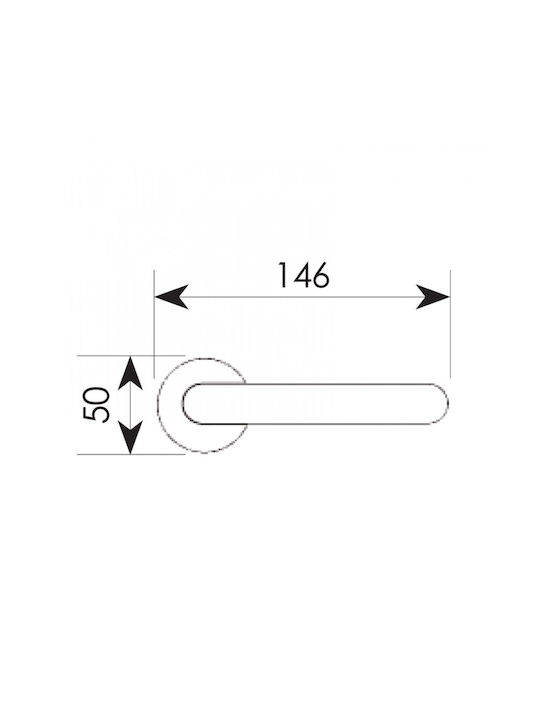 Zogometal Lever Middle Door with Rosette 2211 Pair with Rosette White