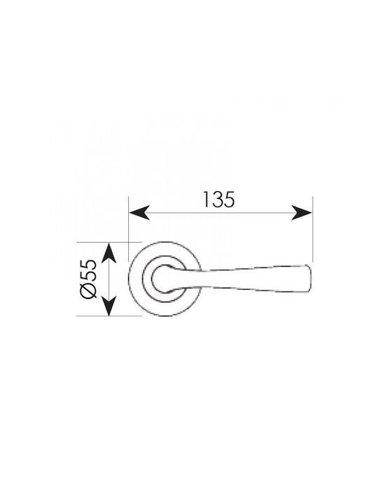 Zogometal Lever Front Door with Rosette Right 201 201 with Rosette Bronze