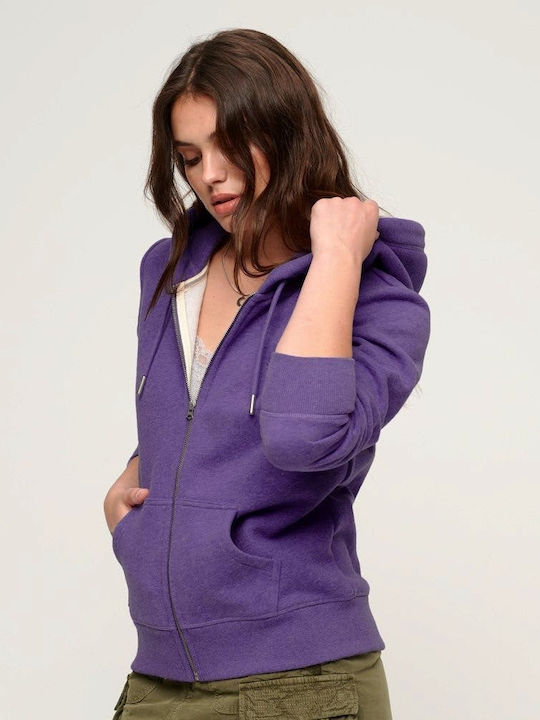 Women's Sweatshirt Jacket Hooded Purple