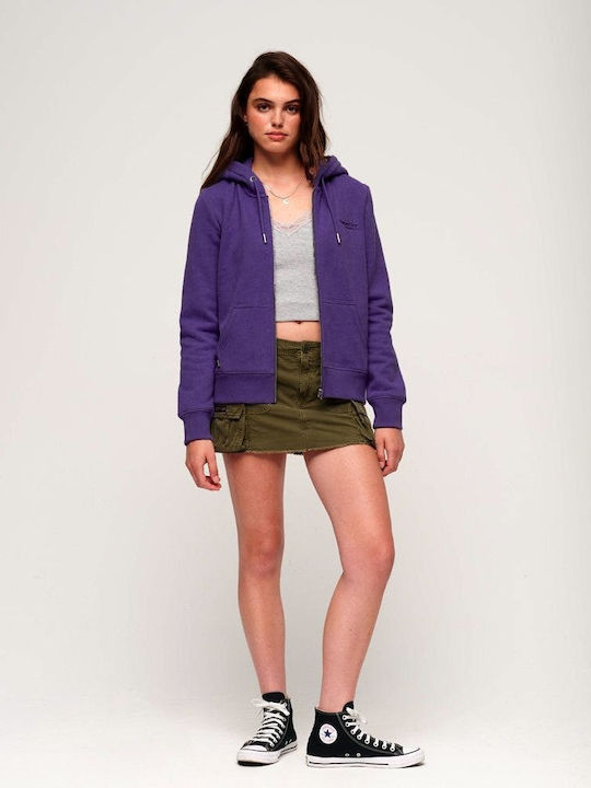 Women's Sweatshirt Jacket Hooded Purple
