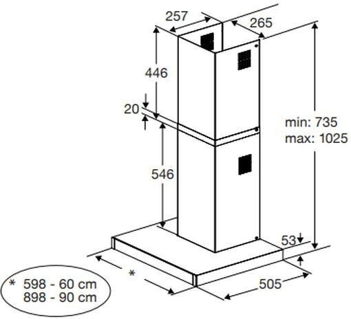 Beko Απορροφητήρας Καμινάδα 60cm Inox
