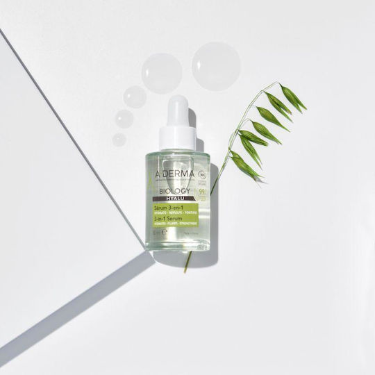 A-Derma Biology Hyalu Organic 3in1 Ενυδατικό Serum Προσώπου με Υαλουρονικό Οξύ για Αναζωογόνηση 30ml