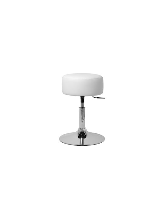 Bar Stool Upholstered with Artificial Leather White 33x33x65cm
