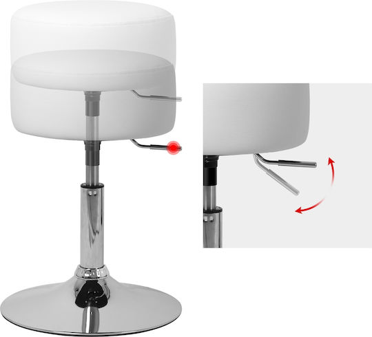 Hocker Bar mit Höhenverstellbar Weiß 33x33x52-65cm