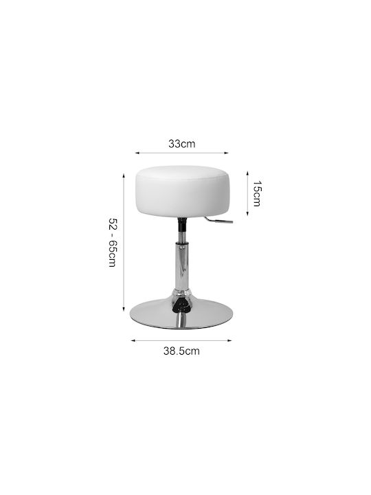 Bar Stool Upholstered with Artificial Leather White 33x33x65cm