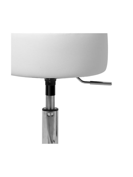 Stool Bar with Adjustable Height White 33x33x52-65cm