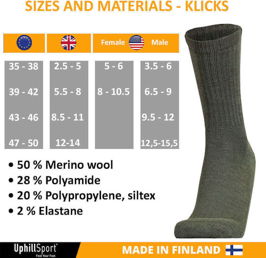 Uphillsport Long Hunting Socks Woolen in Gray color