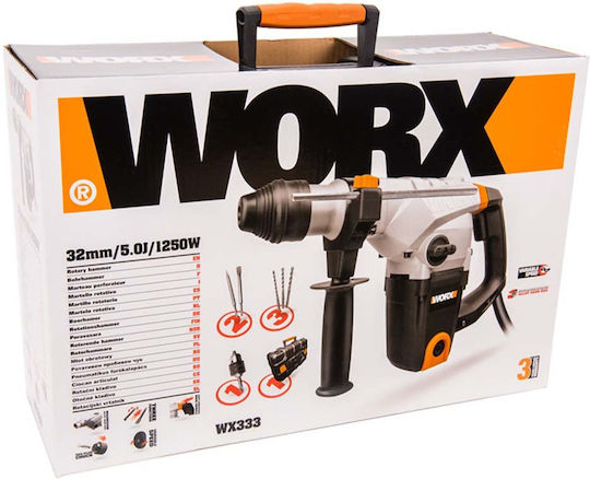 Worx WX333 Impact Demolition Hammer Electric 1250W with Chuck SDS Plus WX333